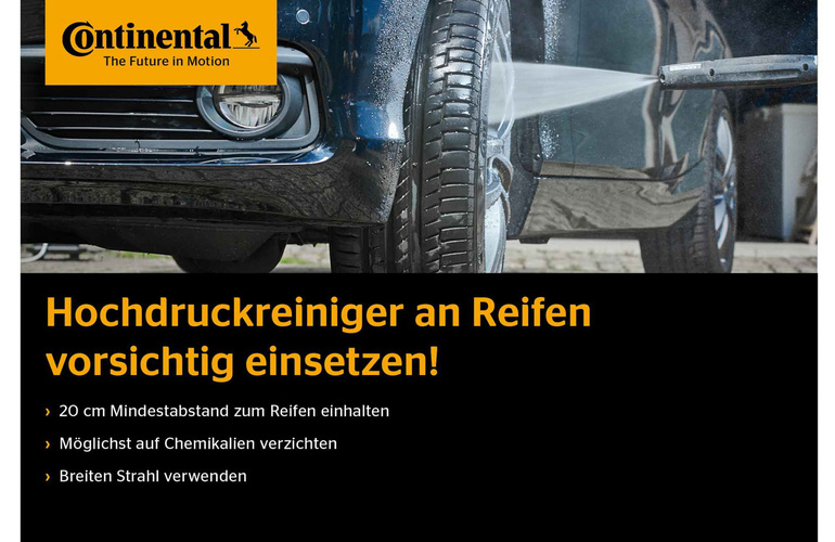 mid Groß-Gerau - Tipps zur richtigen Reifen-Reinigung mit Hochdruck gibt Continental. Continental