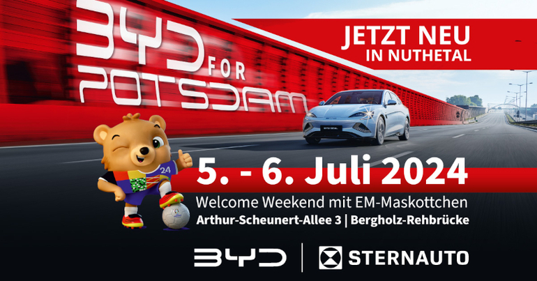 STERNAUTO eröffnet den ersten BYD Store für die Region Potsdam, bei Berlin in Deutschland STERNAUTO eröffnet den ersten BYD Store für die Region Potsdam, bei Berlin in Deutschland