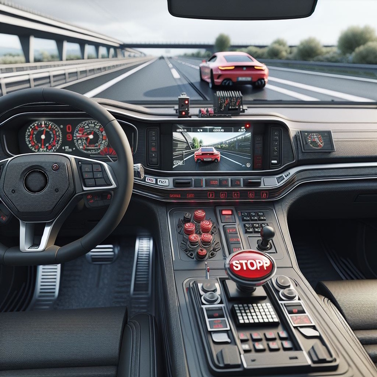 Motor-Stopp durch Polizei   - Hilfe bei Verfolgungsjagden und Amokfahrten 